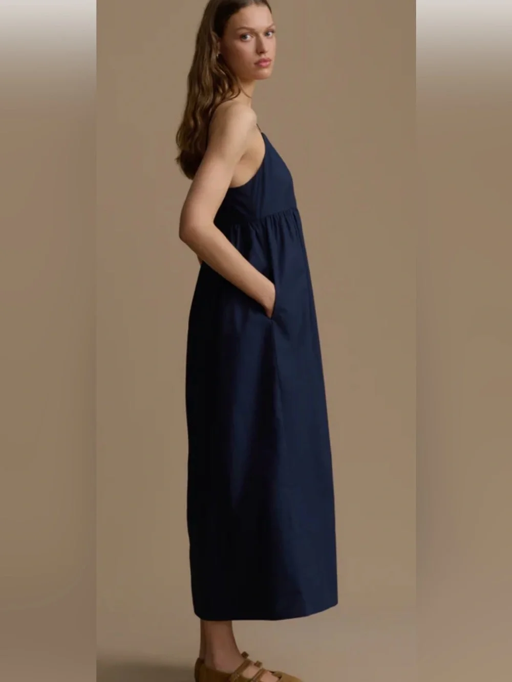 Jenni Kayne Navy Blue Lined Maxi Dress The Cove, 100% cotton and rayon-XXL - Picture 4 of 16